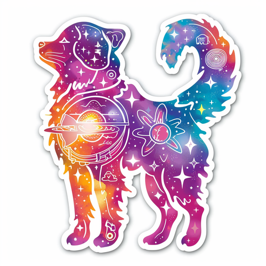 Sticker of a Pomeranian Dog Expressive surreal Vinyl Decal Sticker for Car, Laptop, Tumbler and more # F013883