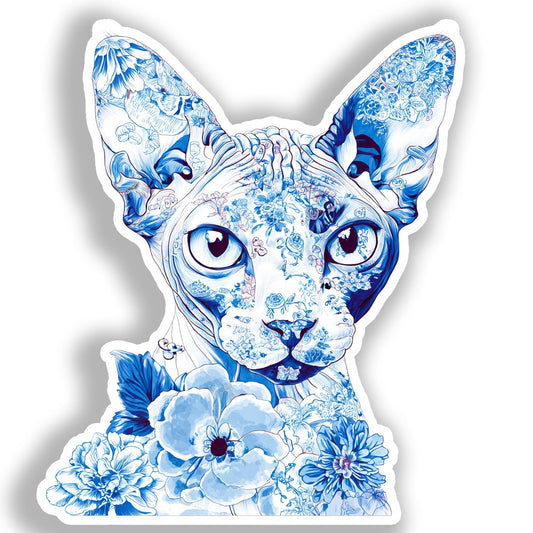 Devon Rex Cat Vinyl Decal Sticker for Car, Laptop, Tumbler and more # A019683-4" x 4"