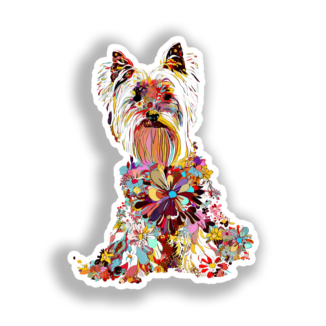 Yorkshire Terrier Dog Vinyl Decal Sticker for Car, Laptop, Tumbler and more # A017195-4" x 4"