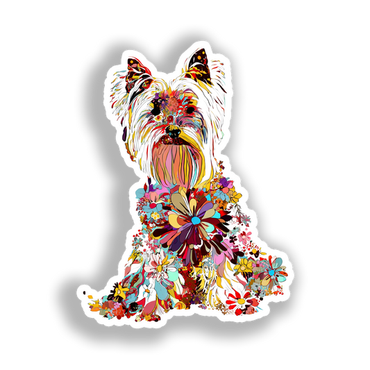 Yorkshire Terrier Dog Vinyl Decal Sticker for Car, Laptop, Tumbler and more # A017195-4" x 4"