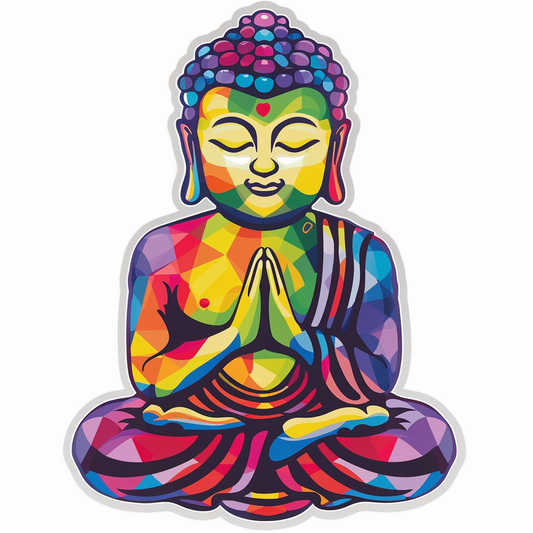 Sticker of a Buddha majestic Expressive surreal Vinyl Decal Sticker for Car, Laptop, Tumbler and more # F017250