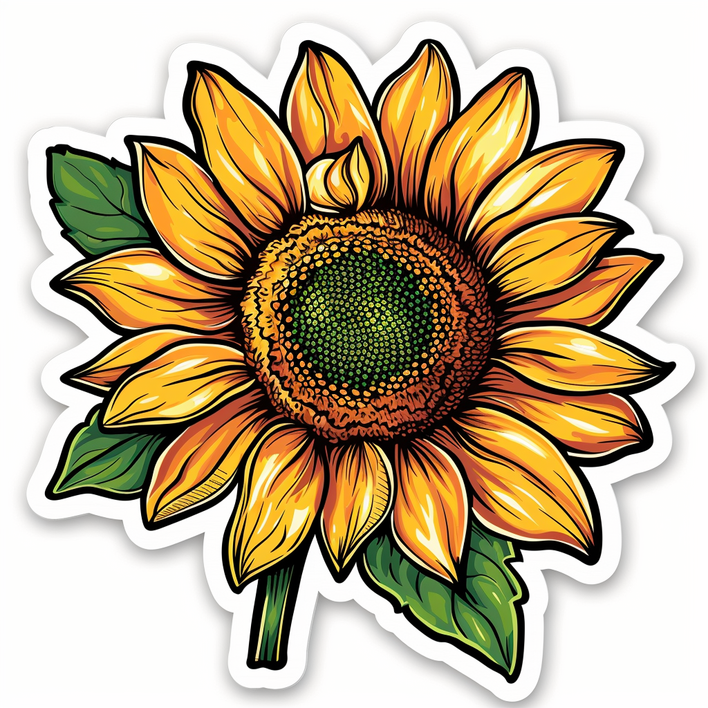 Vinyl Sunflower  Vinyl Decal Sticker for Car, Laptop, Tumbler and more # F023350