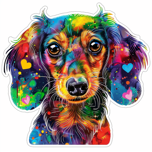 Dachshund Dog Heartcore Vinyl Decal Sticker for Car, Laptop, Tumbler and more # F012819