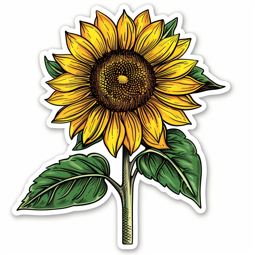 Sunflower flower majestic Expressive surreal Vinyl Decal Sticker for Car, Laptop, Tumbler and more # F022985