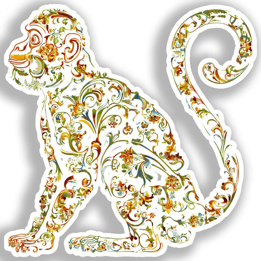 Monkey Vinyl Decal Sticker for Car, Laptop, Tumbler and more # A018444-4" x 4"