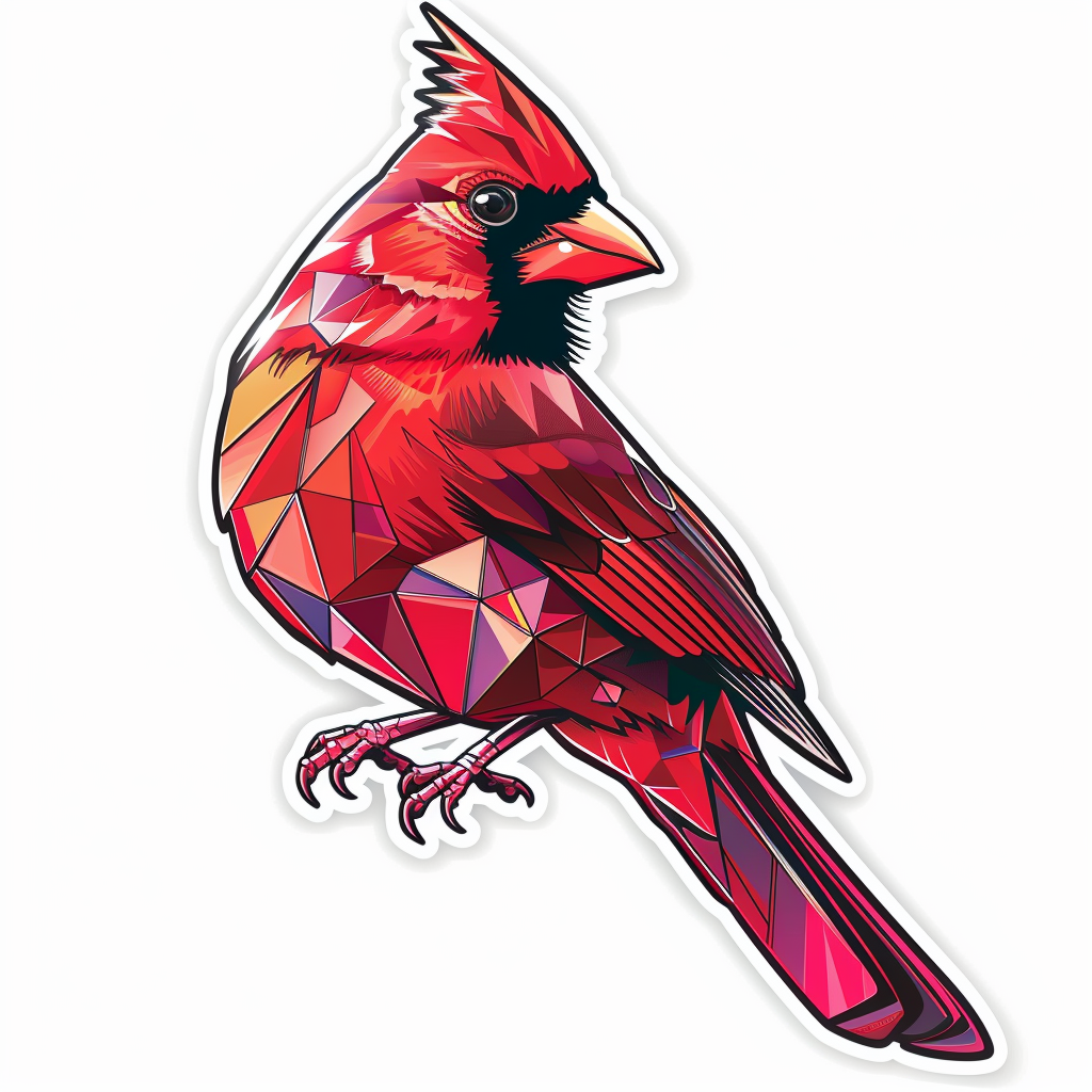 Sticker of a Cardinal Bird majestic Expressive surreal Vinyl Decal Sticker for Car, Laptop, Tumbler and more # F024231
