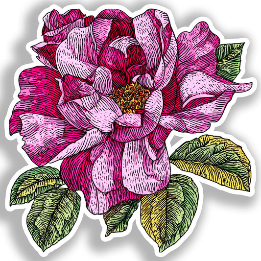 Rose Flower Vinyl Decal Sticker for Car, Laptop, Tumbler and more # A019228-4" x 4"