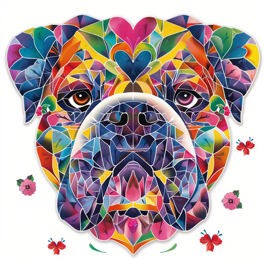 Bulldog Dog majestic Expressive surreal Vinyl Decal Sticker for Car, Laptop, Tumbler and more # F017390-14" x 14"