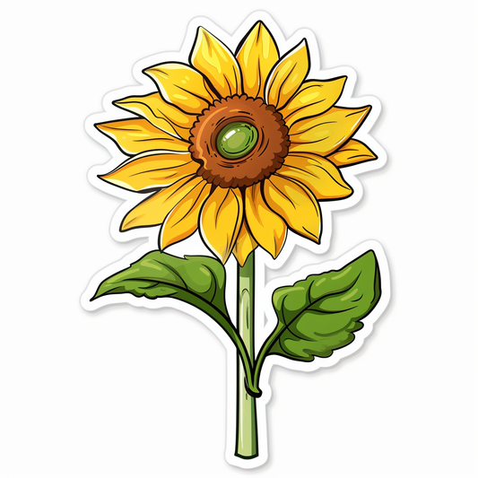 Sunflower flower majestic Expressive surreal Vinyl Decal Sticker for Car, Laptop, Tumbler and more # F022959
