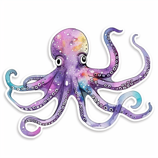 Octopus heartcore majestic Expressive surreal Vinyl Decal Sticker for Car, Laptop, Tumbler and more # F015519-10" x 10