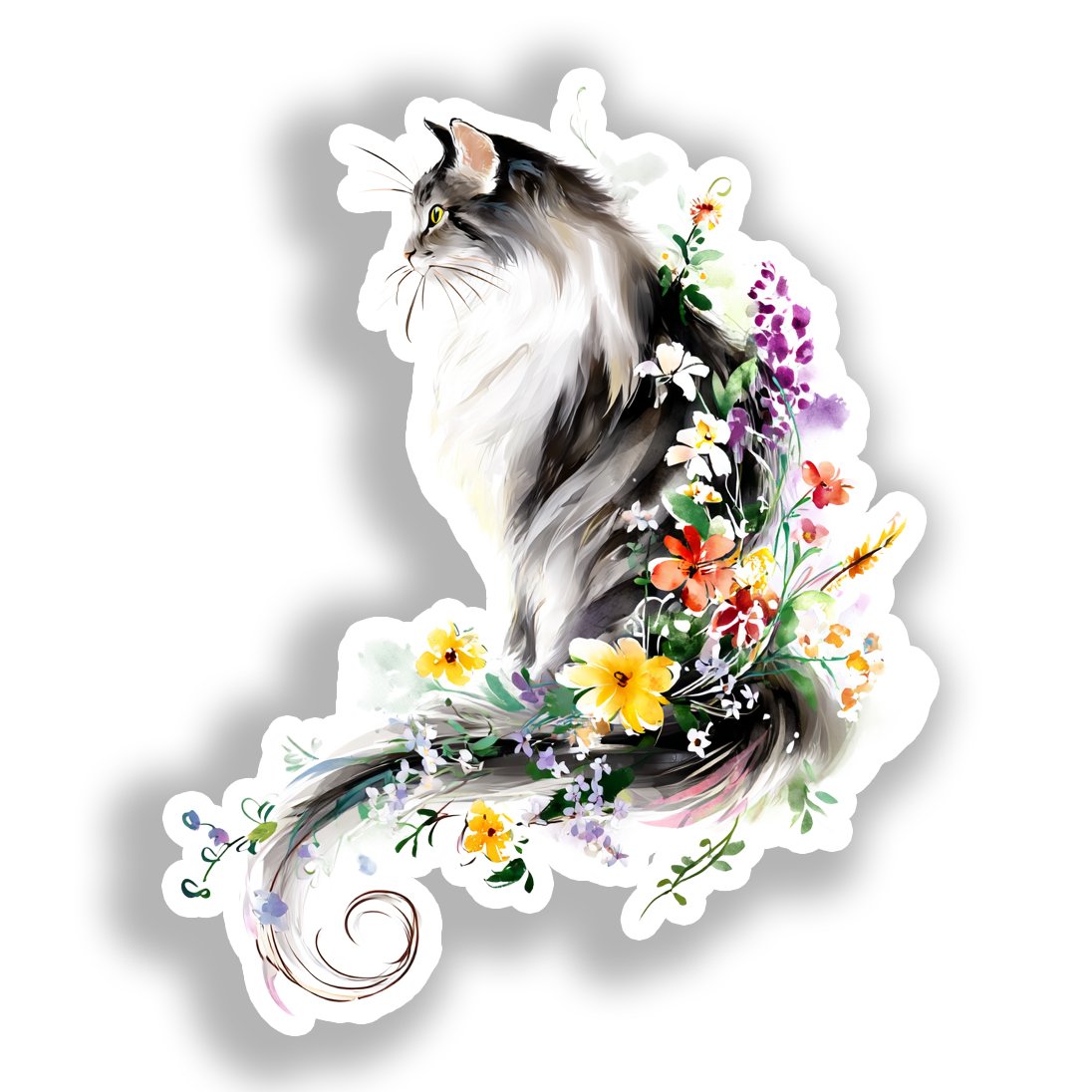 Norwegian Forest Cat Vinyl Decal Sticker for Car, Laptop, Tumbler and more # A019333-4" x 4"