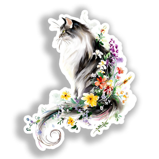 Norwegian Forest Cat Vinyl Decal Sticker for Car, Laptop, Tumbler and more # A019333-4" x 4"