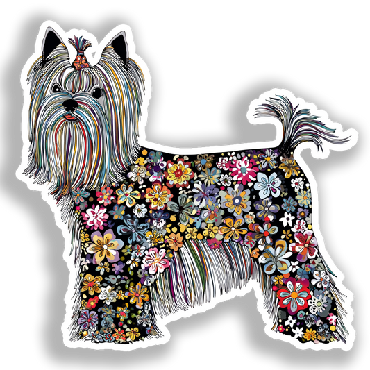 Yorkshire Terrier Dog Vinyl Decal Sticker for Car, Laptop, Tumbler and more # A017218-4" x 4"