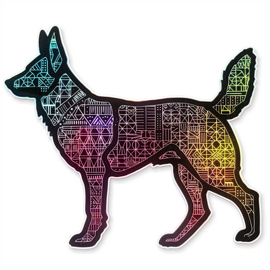 German Shepherd Dog cyber punk Vinyl Decal Sticker for Car, Laptop, Tumbler and more # F011505