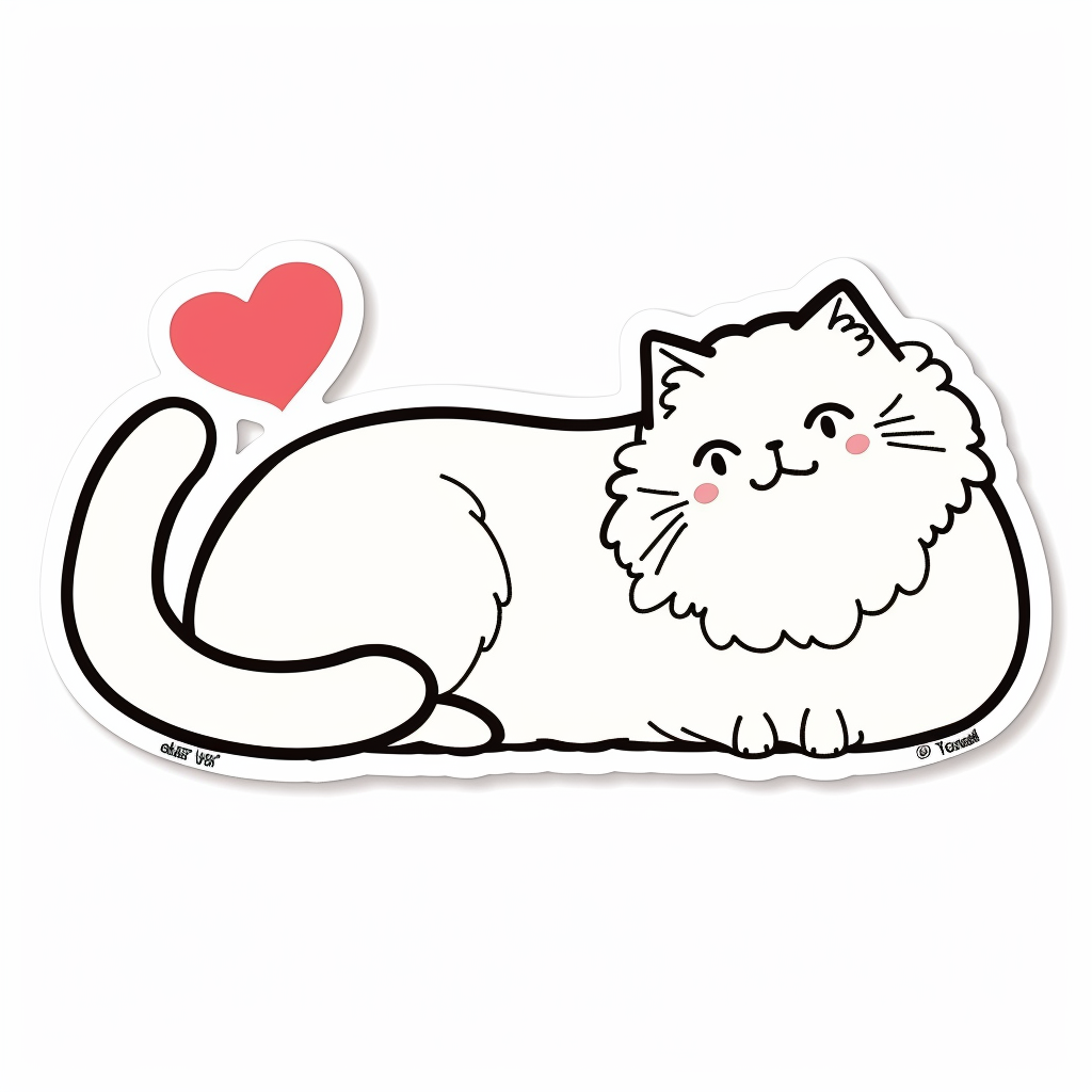 Persian Cat Expressive surreal Vinyl Decal Sticker for Car, Laptop, Tumbler and more # F016275