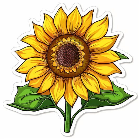 Sunflower flower majestic Expressive surreal Vinyl Decal Sticker for Car, Laptop, Tumbler and more # F023053