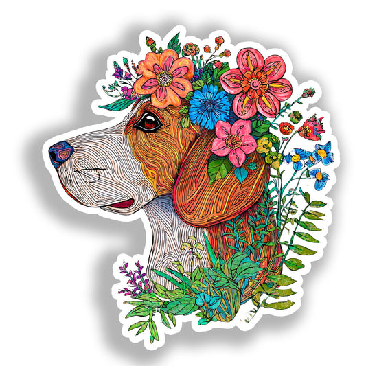 Beagle Dog Vinyl Decal Sticker for Car, Laptop, Tumbler and more # A018618-4" x 4"
