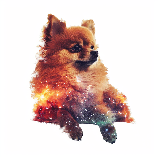 Sticker of a Pomeranian Dog galaxy majestic Expressive surreal Vinyl Decal Sticker for Car, Laptop, Tumbler and more # F013944