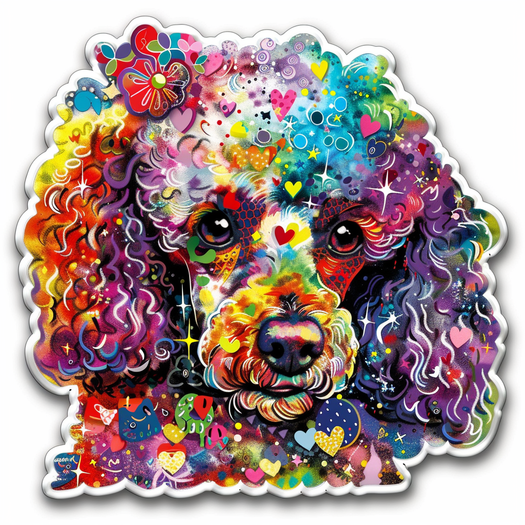 Poodle Dog heartcore Vinyl Decal Sticker for Car, Laptop, Tumbler and more # F012291