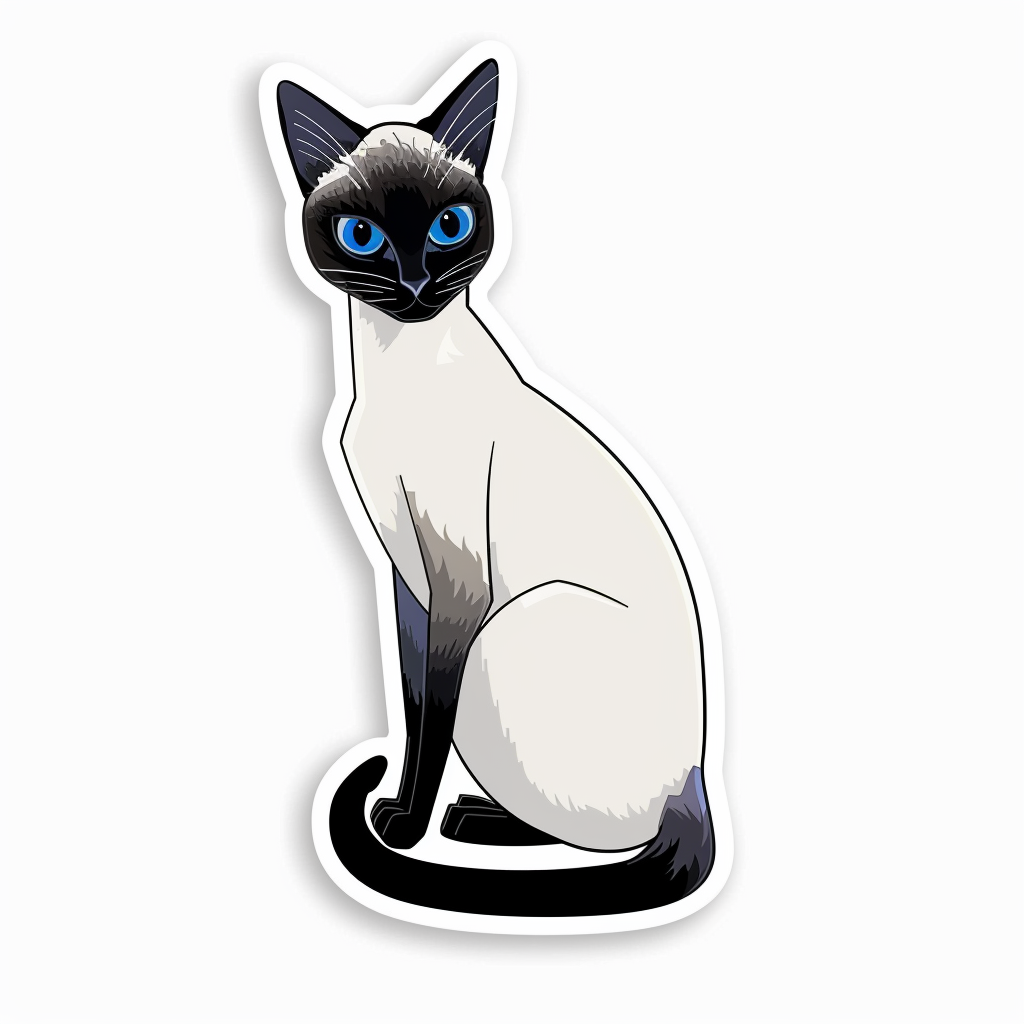 Siamese cat Vinyl Decal Sticker for Car, Laptop, Tumbler and more # F07942