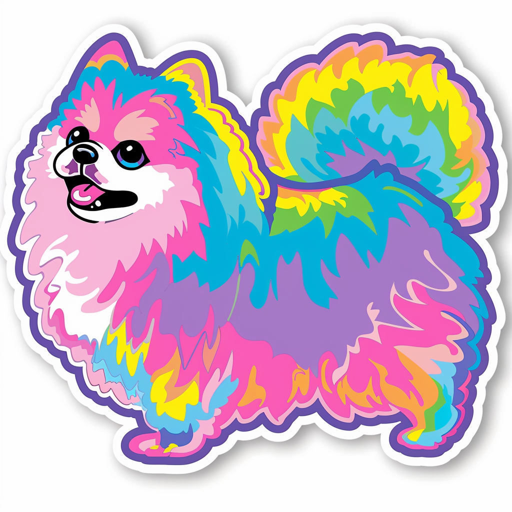 Sticker of a Pomeranian Dog majestic Expressive surreal Vinyl Decal Sticker for Car, Laptop, Tumbler and more # F013828