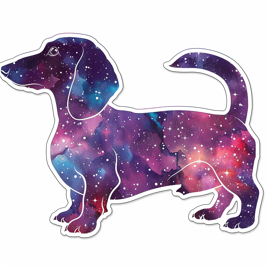 Dachshund Dog galaxy Vinyl Decal Sticker for Car, Laptop, Tumbler and more # F012927