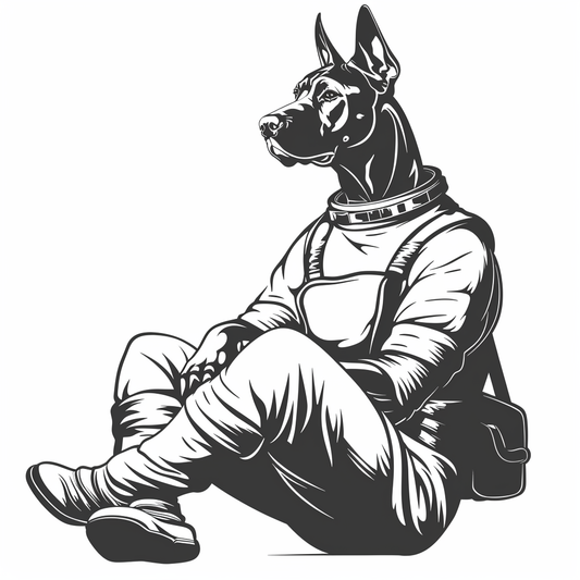 Great Dane Dog astronaut majestic Expressive surreal Vinyl Decal Sticker for Car, Laptop, Tumbler and more # F017841