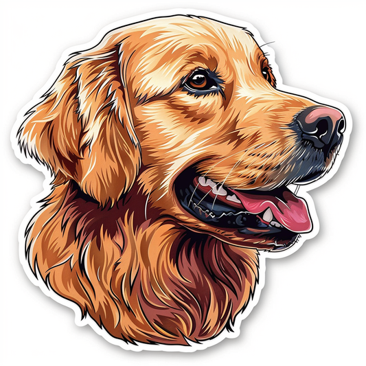 Golden Retriever Dog Vinyl Decal Sticker for Car, Laptop, Tumbler and more # F010476