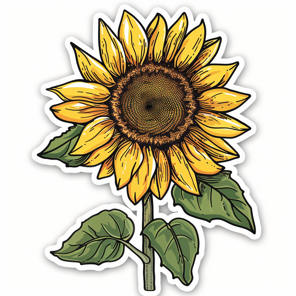 Sunflower  Vinyl Decal Sticker for Car, Laptop, Tumbler and more # F023360