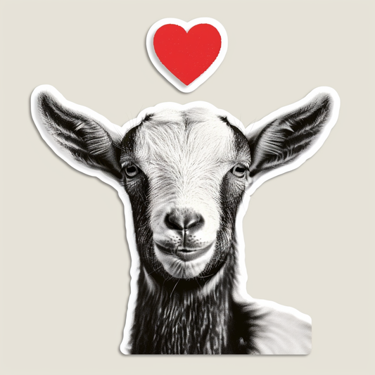 Goat majestic Expressive surreal Vinyl Decal Sticker for Car, Laptop, Tumbler and more # F020714-4" x 4"