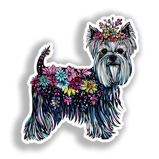 Yorkshire Terrier Dog Vinyl Decal Sticker for Car, Laptop, Tumbler and more # A017099-4" x 4"
