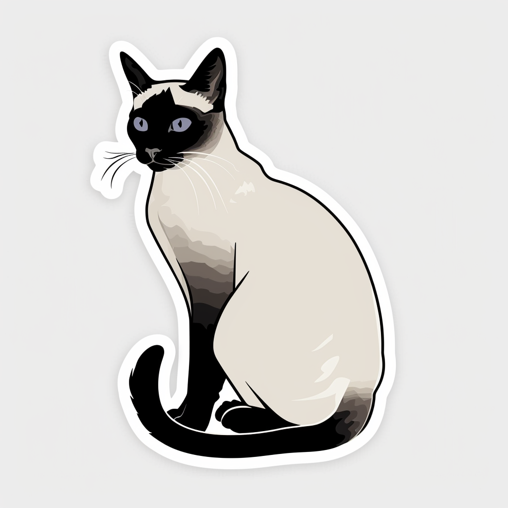 Siamese cat Vinyl Decal Sticker for Car, Laptop, Tumbler and more # F07932