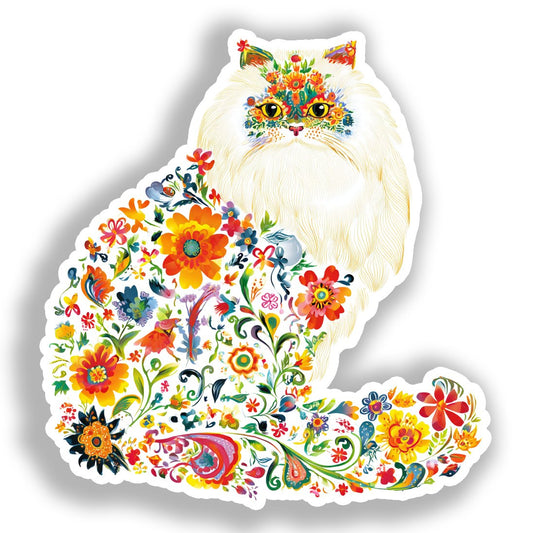 Persian Cat Vinyl Decal Sticker for Car, Laptop, Tumbler and more # A019249-4" x 4"