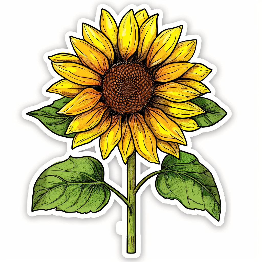 Sunflower flower majestic Expressive surreal Vinyl Decal Sticker for Car, Laptop, Tumbler and more # F022982