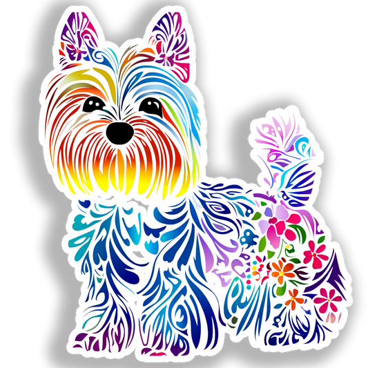 Yorkshire Terrier Dog Vinyl Decal Sticker for Car, Laptop, Tumbler and more # A017078-4" x 4"
