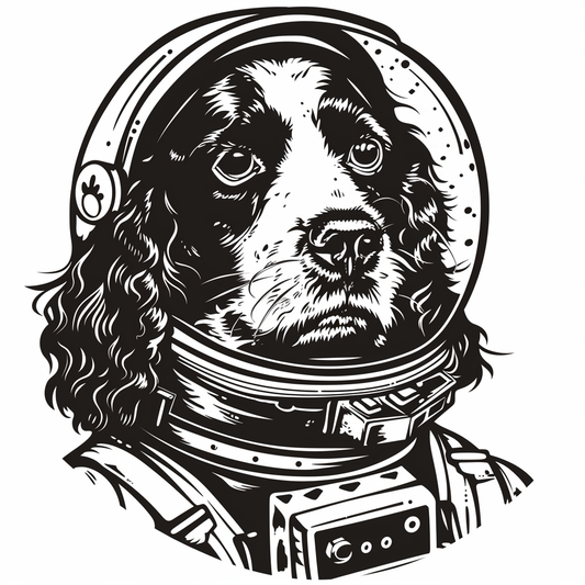 Sticker of a Cocker Spaniel Dog astronaut majestic Expressive surreal Vinyl Decal Sticker for Car, Laptop, Tumbler and more # F020194