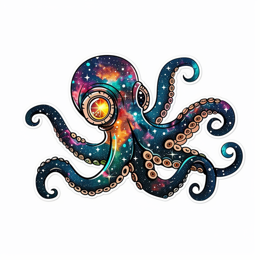 Sticker of a Octopus galaxy majestic Expressive surreal Vinyl Decal Sticker for Car, Laptop, Tumbler and more # F015672