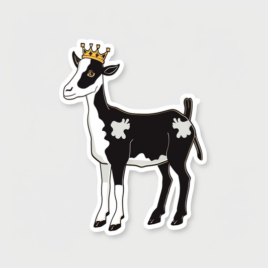 Goat Crowned majestic Expressive surreal Vinyl Decal Sticker for Car, Laptop, Tumbler and more # F020560-4" x 4"