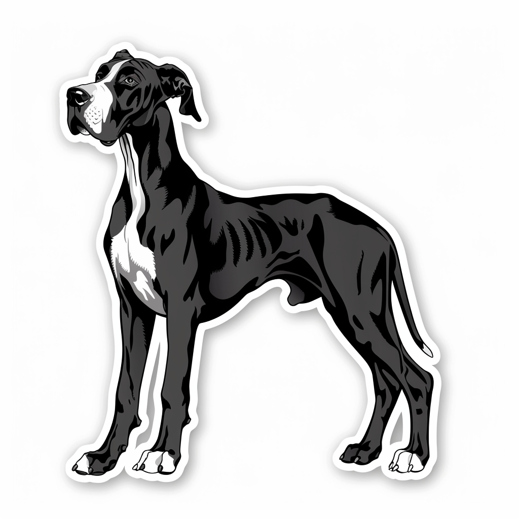 Adorable Great Dane Dog Expressive surreal Vinyl Decal Sticker for Car, Laptop, Tumbler and more # F017749
