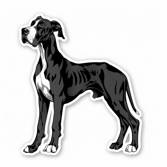 Adorable Great Dane Dog Expressive surreal Vinyl Decal Sticker for Car, Laptop, Tumbler and more # F017749