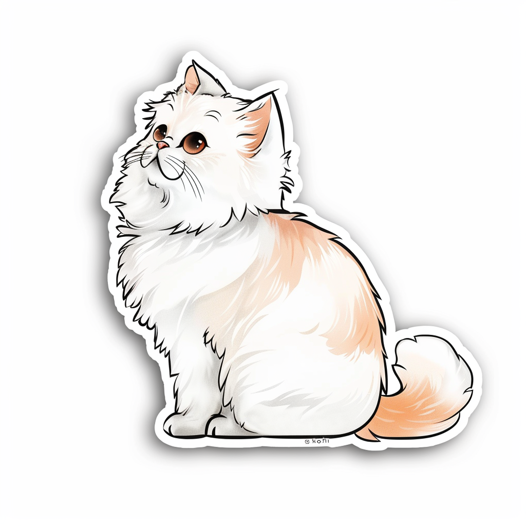 Sticker of a Persian Cat majestic Expressive surreal Vinyl Decal Sticker for Car, Laptop, Tumbler and more # F016373