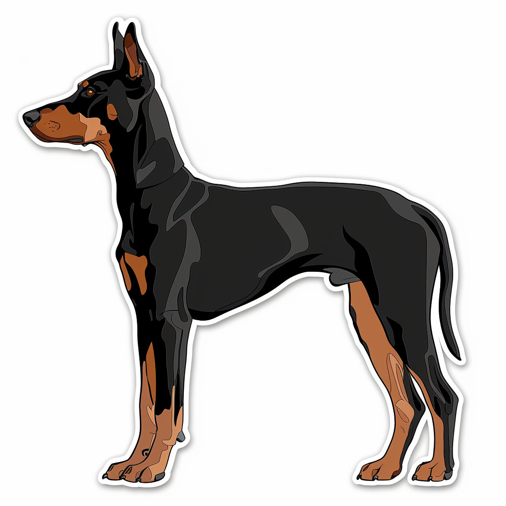 Doberman Pinscher Dog majestic Expressive surreal Vinyl Decal Sticker for Car, Laptop, Tumbler and more # F019333