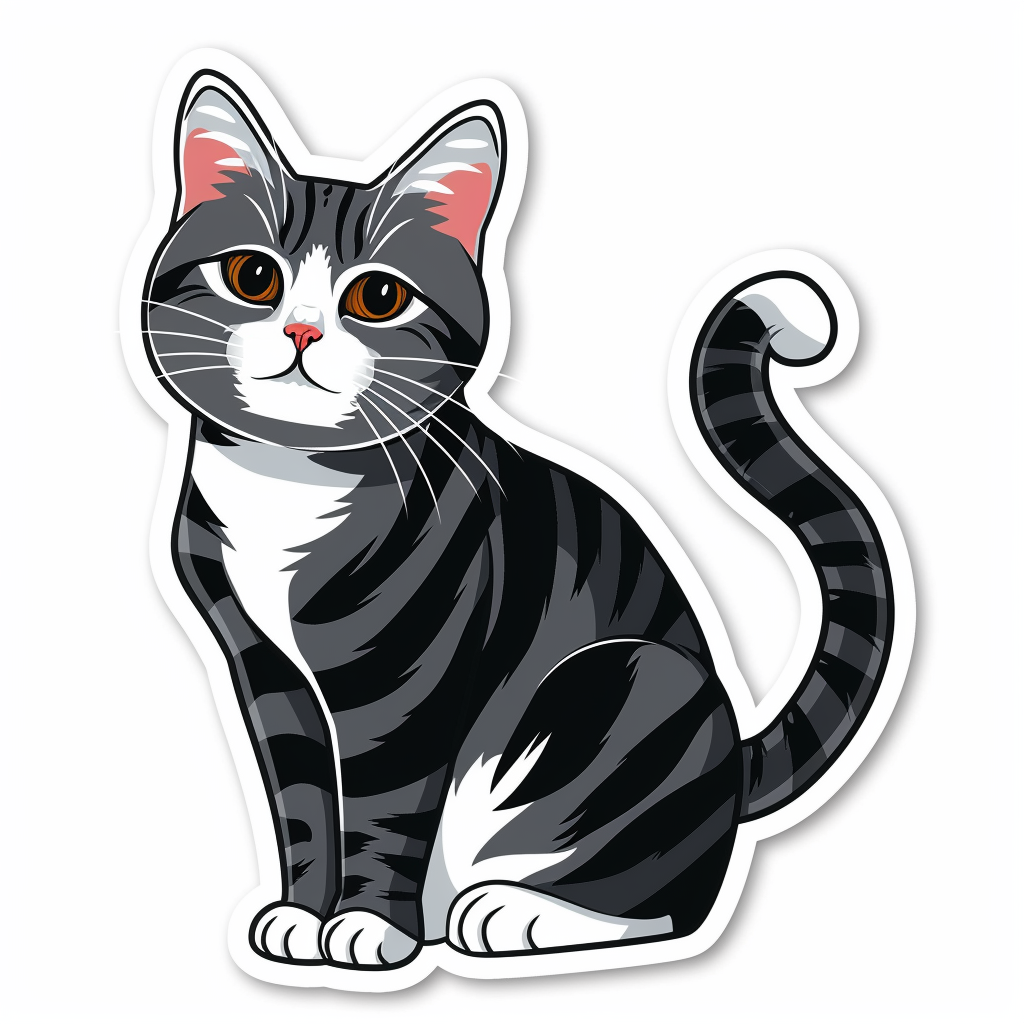 American Shorthair Cat majestic Expressive surreal Vinyl Decal Sticker for Car, Laptop, Tumbler and more # F018594