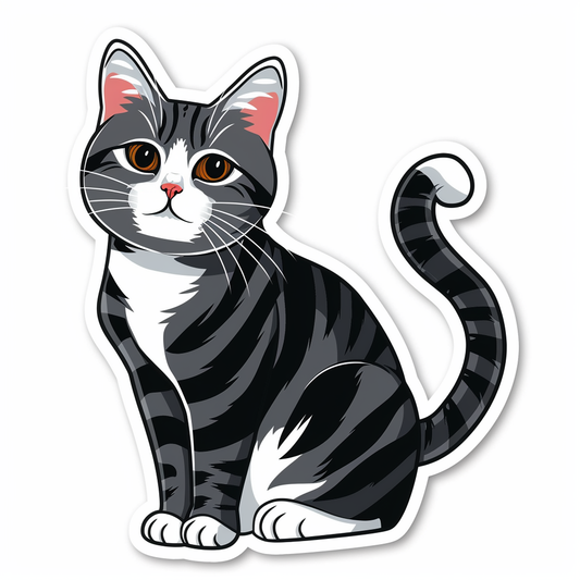 American Shorthair Cat majestic Expressive surreal Vinyl Decal Sticker for Car, Laptop, Tumbler and more # F018594