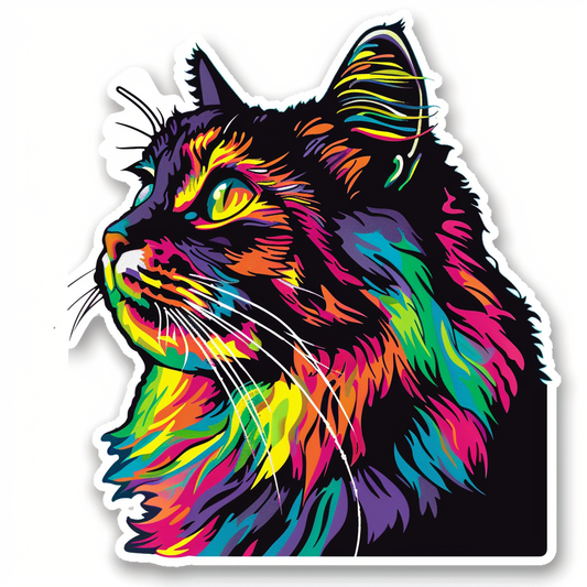Sticker of a Persian Cat galaxy majestic Expressive surreal Vinyl Decal Sticker for Car, Laptop, Tumbler and more # F016322