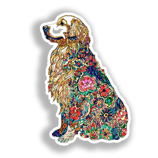 Golden Retriever Dog Vinyl Decal Sticker for Car, Laptop, Tumbler and more # A019552-4" x 4"