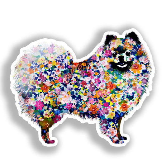 Pomeranian Dog Vinyl Decal Sticker for Car, Laptop, Tumbler and more # A017251-4" x 4"