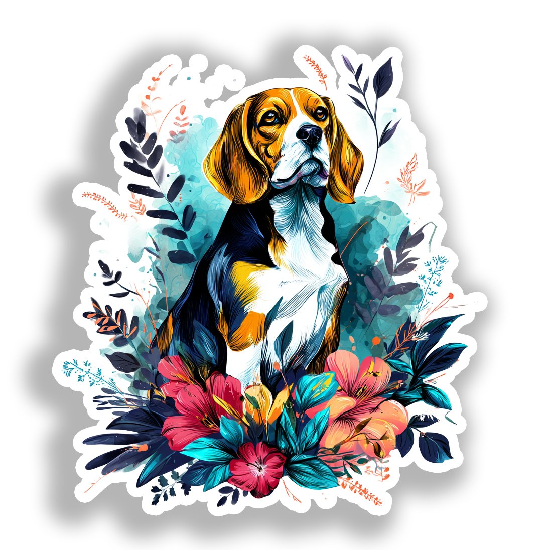 Beagle Dog Vinyl Decal Sticker for Car, Laptop, Tumbler and more # A018638-4" x 4"
