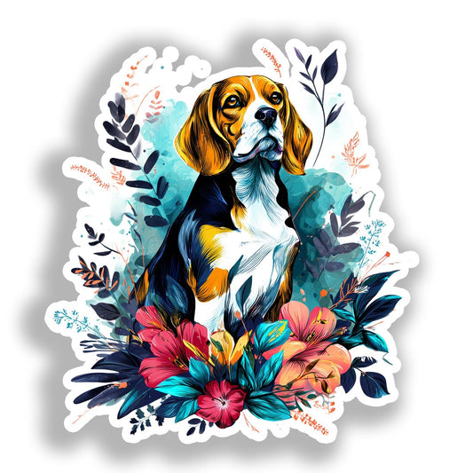 Beagle Dog Vinyl Decal Sticker for Car, Laptop, Tumbler and more # A018638-4" x 4"