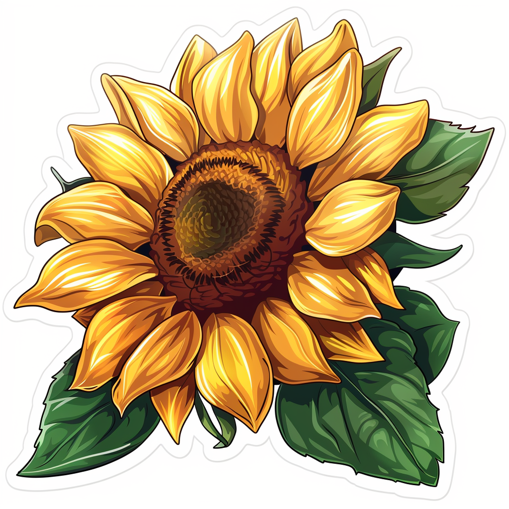 Sunflower flower majestic Expressive surreal Vinyl Decal Sticker for Car, Laptop, Tumbler and more # F023134